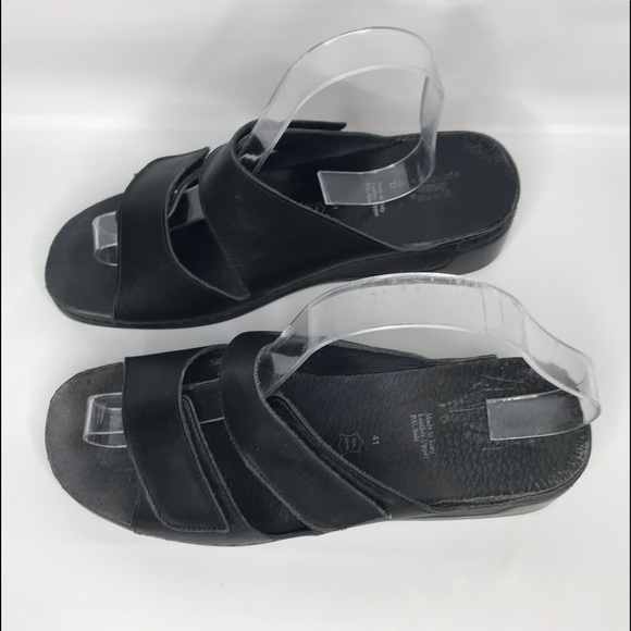 Spring Step Black Leather Slide On Sandal Womens 9.5 US ‎ 41 EU Casual Beachwear - Picture 5 of 14